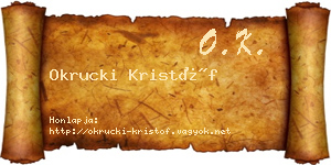 Okrucki Kristóf névjegykártya